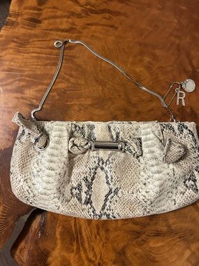 Vintage Y2K Rampage Faux Python Snakeskin Oversized Clutch Bag 🐍✨